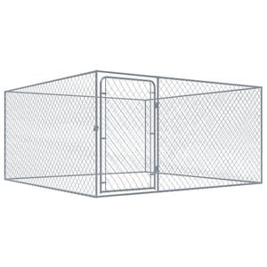 vidaXL Chenil ext&eacute;rieur pour chiens Acier galvanis&eacute; 2x2x1 m