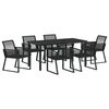 vidaXL Ensemble de salle &agrave; manger pour jardin 7 pcs Noir