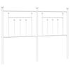 vidaXL T&ecirc;te de lit de remplacement m&eacute;tal blanc 140 cm