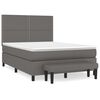 vidaXL Sommier &agrave; lattes de lit avec matelas Gris 140x190 cm Similicuir
