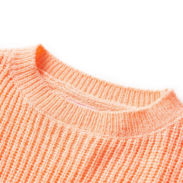 Pull-over tricot&eacute; pour enfants orange vif 116