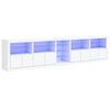 vidaXL Buffet avec lumi&egrave;res LED blanc 283x37x67 cm