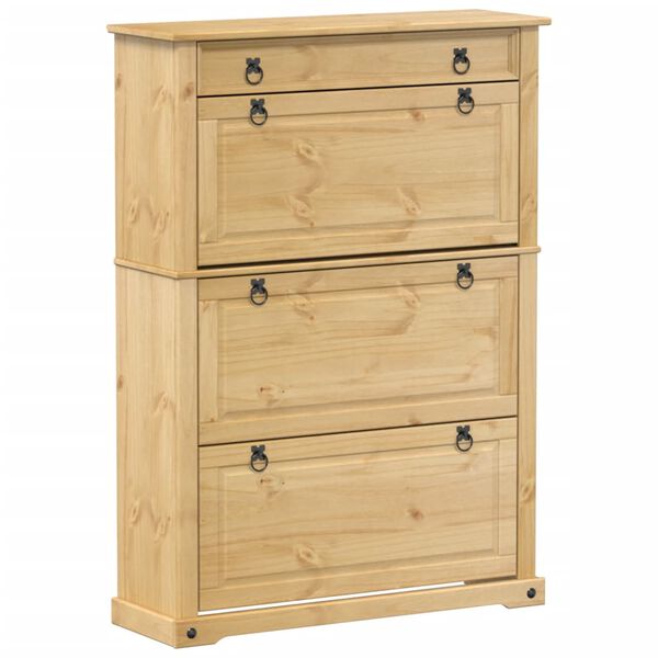 vidaXL Armoire &agrave; chaussures Corona 99x32x138 cm bois de pin massif