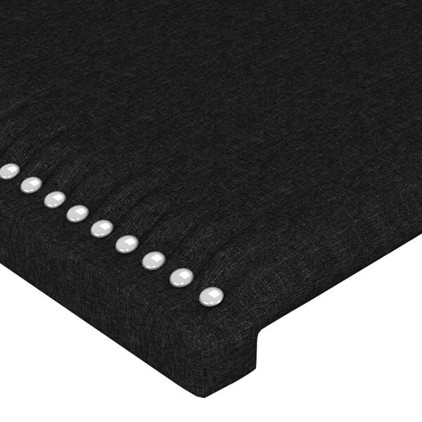 vidaXL T&ecirc;tes de lit 2 pcs Noir 72x5x78/88 cm Tissu