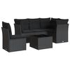 vidaXL Salon de jardin 6 pcs avec coussins noir r&eacute;sine tress&eacute;e