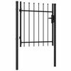 vidaXL Portail de cl&ocirc;ture BOXTEL &agrave; une porte avec pointes sup&eacute;rieures, acier 1x1 m noir