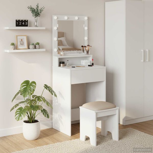 vidaXL Table de Toilette Blanc 50 x 41 x 135 cm Bois d'ingénierie