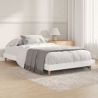 vidaXL Cadre de lit blanc brillant 90x190 cm bois d'ingénierie