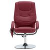 vidaXL Fauteuil de massage avec repose-pieds rouge bordeaux similicuir