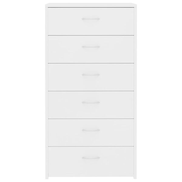 vidaXL Buffet avec 6 tiroirs Blanc 50x34x96 cm Bois d'ingénierie
