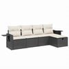 vidaXL Salon de jardin 5 pcs avec coussins noir r&eacute;sine tress&eacute;e