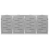 vidaXL Abri pour quatre poubelles 276,5x77,5x112,5 cm Inox