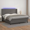 vidaXL Sommier &agrave; lattes de lit matelas LED Gris 180x200 cm Similicuir