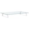 vidaXL Support de moniteur blanc 60x35x8 cm verre tremp&eacute; et m&eacute;tal