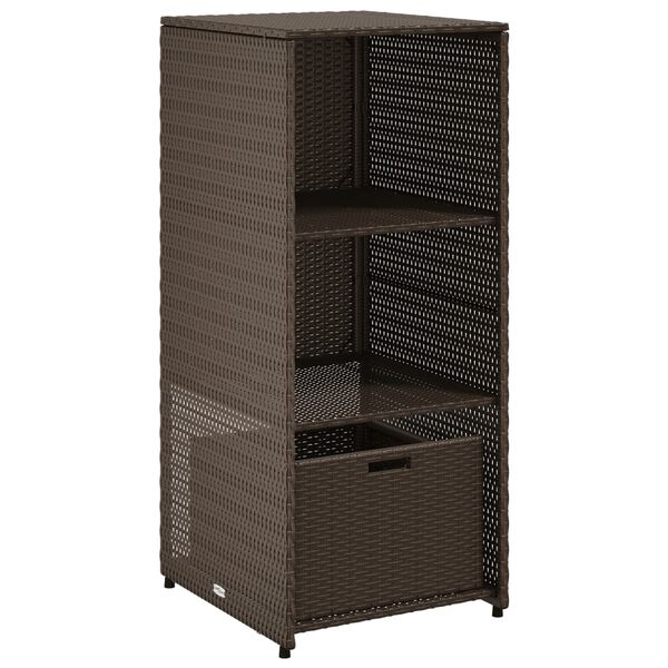 vidaXL Armoire de rangement jardin marron 50x55x115 cm r&eacute;sine tress&eacute;e