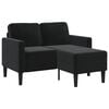vidaXL Canap&eacute; 2 places avec m&eacute;ridienne en L Noir 125 cm Velours