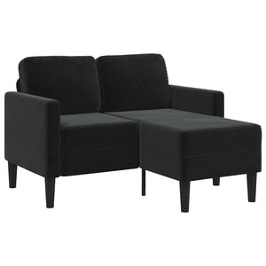 vidaXL Canap&eacute; 2 places avec m&eacute;ridienne en L Noir 125 cm Velours