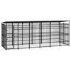 vidaXL Chenil d'ext&eacute;rieur avec toit pour chiens Acier 11,06 m&sup2;