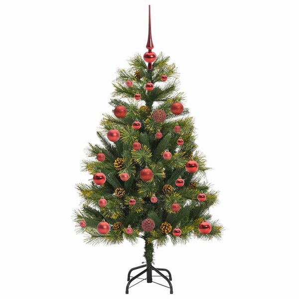 vidaXL Sapin de Noël artificiel avec branches pliables et cônes 120 cm