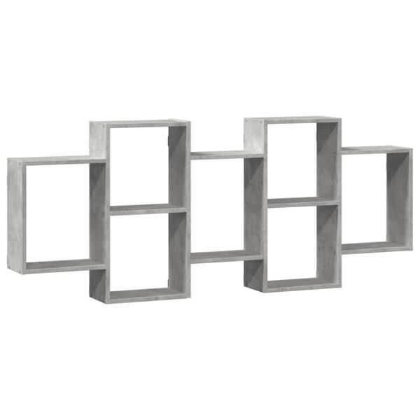 vidaXL &Eacute;tag&egrave;re murale gris b&eacute;ton 159x18x65 cm bois d'ing&eacute;nierie