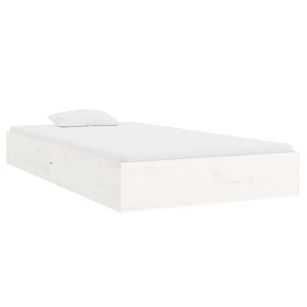 vidaXL Cadre de lit sans matelas blanc bois massif 90x200 cm
