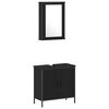 vidaXL Ensemble de mobilier de salle de bain avec &eacute;tag&egrave;re 4 pcs Noir