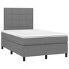 vidaXL Sommier &agrave; lattes de lit avec matelas gris fonc&eacute; 120x190cm tissu