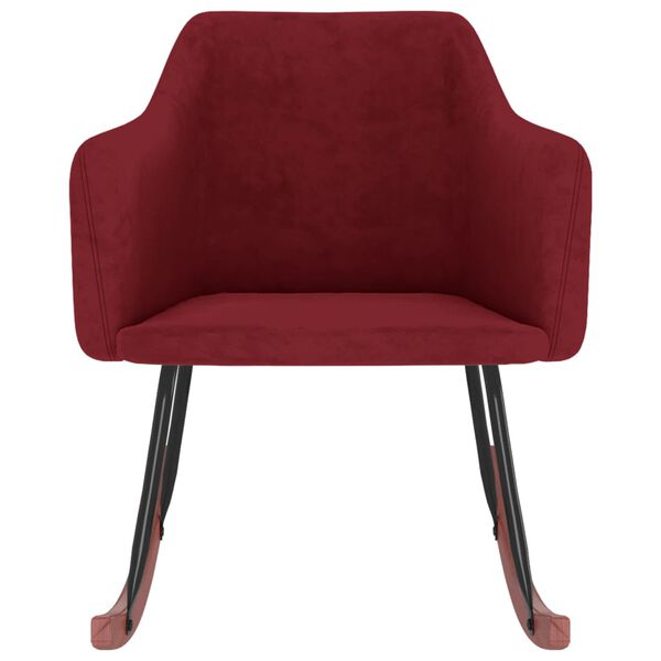 vidaXL Chaise &agrave; bascule Rouge bordeaux Velours