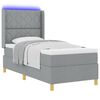 vidaXL Lit &agrave; ressorts avec matelas Gris clair 140 x 190 cm tissu