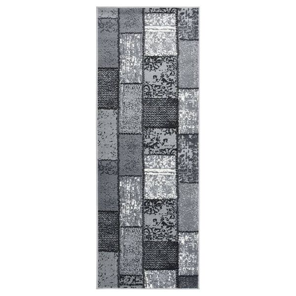 vidaXL Tapis BCF Gris avec motif de blocs 80x150 cm