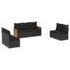 vidaXL Salon de jardin 7 pcs avec coussins noir r&eacute;sine tress&eacute;e