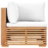 vidaXL Canapé d'angle de jardin avec coussin crème Bois de teck solide