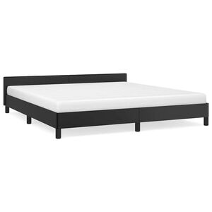vidaXL Cadre de lit avec t&ecirc;te de lit sans matelas noir 180x200 cm