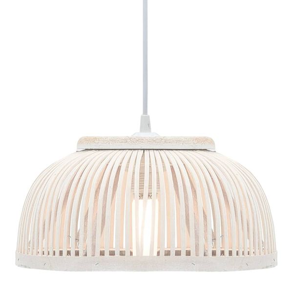 vidaXL Lampe suspendue Bambou 40 W 34x14,5 cm Demi-cercle E27