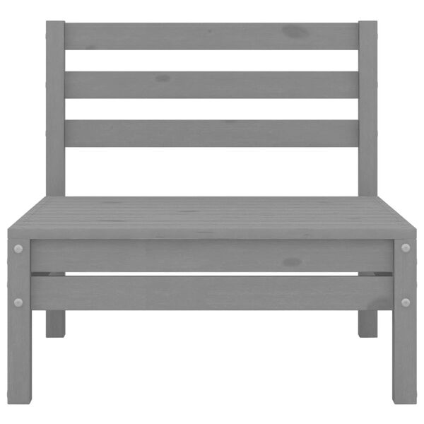 vidaXL Salon de jardin 6 pcs Gris Bois de pin massif