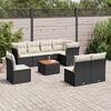 vidaXL Salon de jardin 9 pcs avec coussins noir r&eacute;sine tress&eacute;e