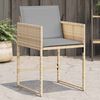 vidaXL Chaises de jardin avec coussins lot de 4 m&eacute;lange beige