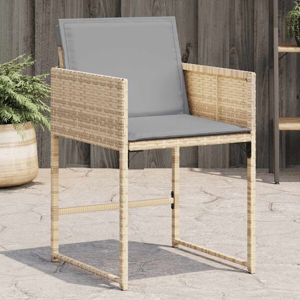 vidaXL Chaises de jardin avec coussins lot de 4 m&eacute;lange beige