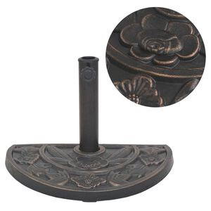 vidaXL Socle de parasol en r&eacute;sine demi-cercle Bronze 9 kg