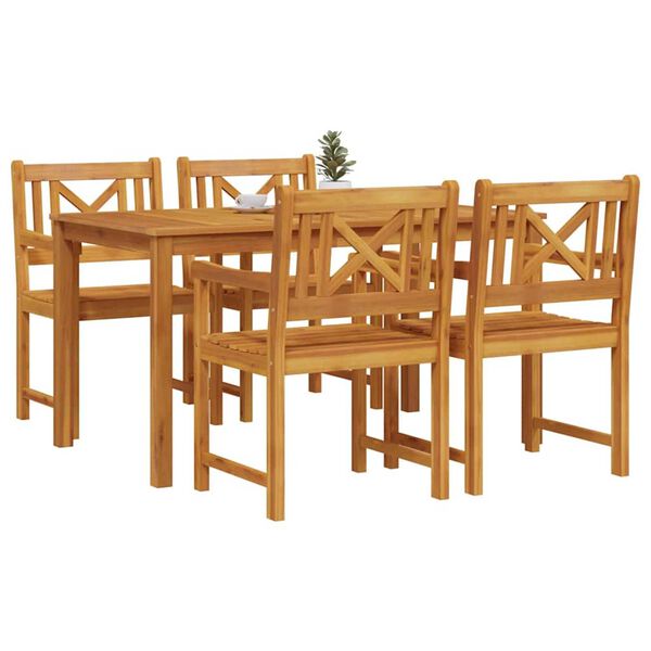vidaXL Ensemble de salle à manger pour jardin 5 pcs Marron