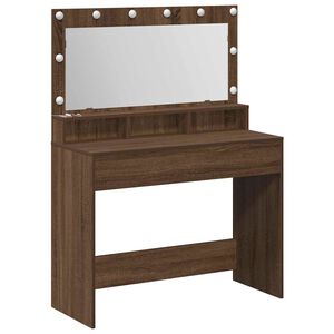 vidaXL Table de Toilette avec &eacute;tag&egrave;re Ch&ecirc;ne brun 100 x 41 x 135 cm