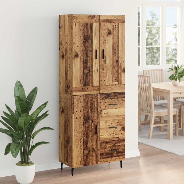 vidaXL Haut Armoire avec tiroir 2 pcs Bois ancien Bois d'ing&eacute;nierie