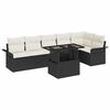 vidaXL Ensemble de canap&eacute; de jardin avec coussin 7 pcs Noir Poly rotin