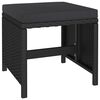vidaXL Mobilier à dîner de jardin 6pcs et coussins Résine tressée Noir