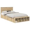 vidaXL Cadre de lit Ch&ecirc;ne Sonoma 135 x 190 cm Bois d'ing&eacute;nierie