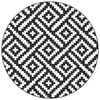 vidaXL Tapis d'ext&eacute;rieur ARAKIL blanc et noir &Oslash;200 cm PP