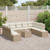 vidaXL Ensemble de canap&eacute; de jardin 9 pcs Beige et cr&egrave;me Polyrotin
