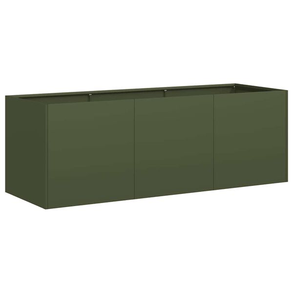 vidaXL Jardini&egrave;re vert olive 120x40x40 cm acier lamin&eacute; &agrave; froid