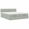 vidaXL Cadre de lit ottoman avec matelas gris clair 200x200 cm velours