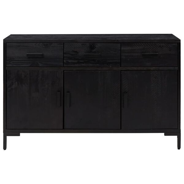 vidaXL Buffet Noir 110x35x70 cm Bois de pin massif